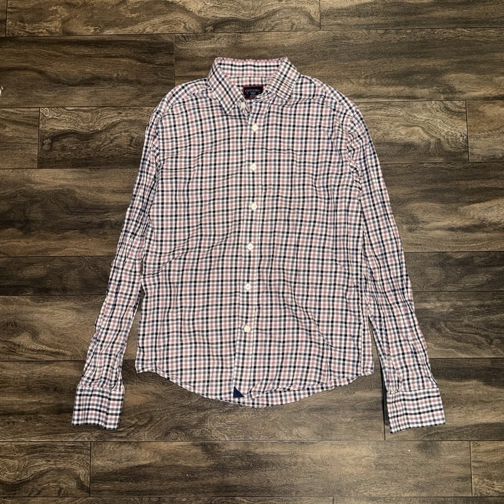 UNTUCKit Long-Sleeve Button-Up Collard Shirt Men's Small Multi-Color Checkered
